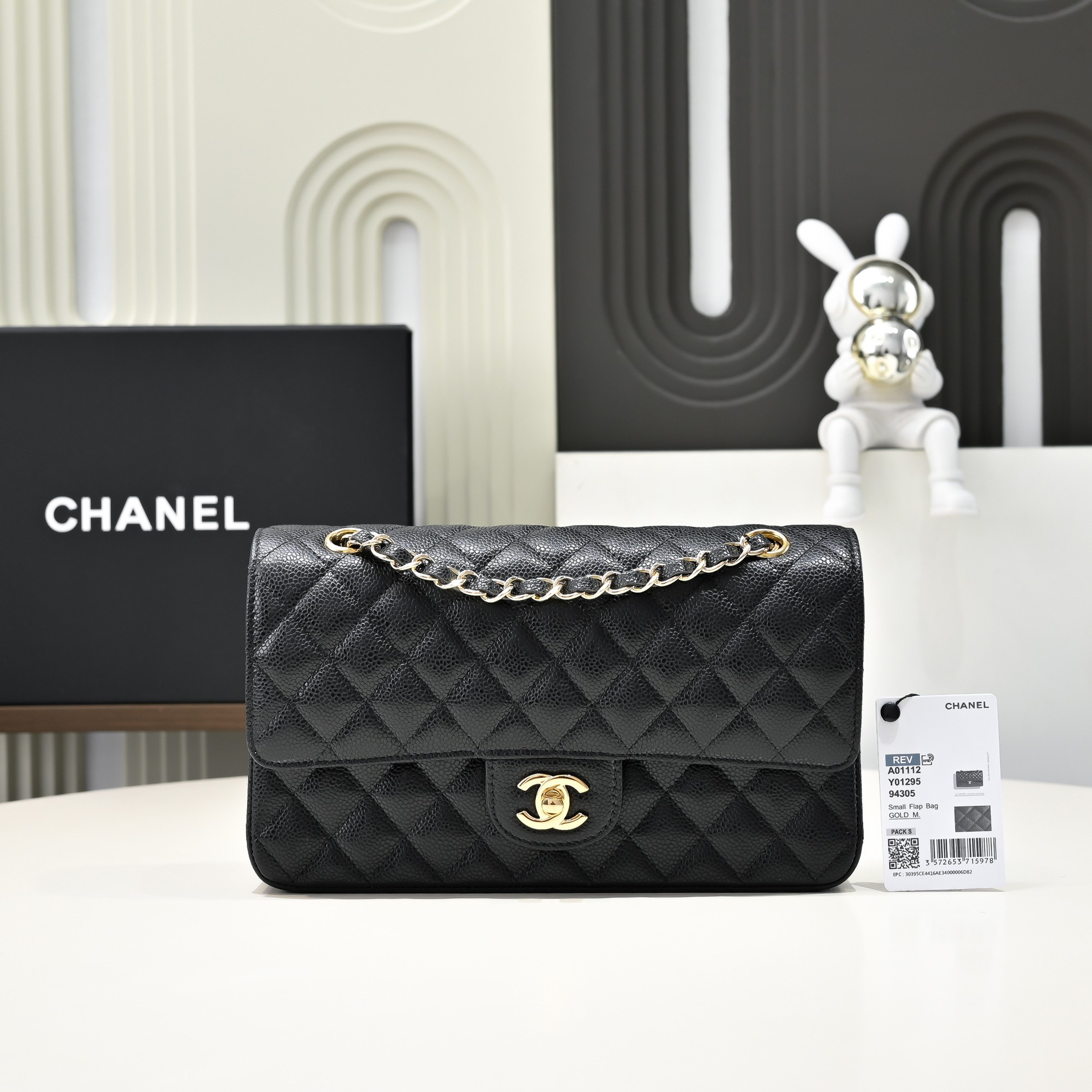 CHANEL Bag Classic Flap CF 25 Graininess Cowhide black
