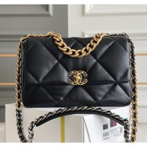 CHANEL 19Bag Sheepskin  Medium Black