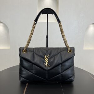 YSL PUFFER Bag 29 Magnetic closure Sheepskin