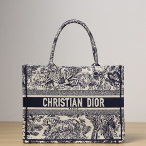 DIOR BookTote Zoo Embroidery Bag blue