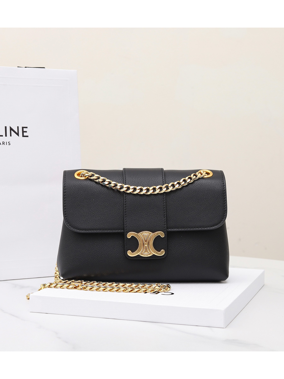 CELINE Victoire Bag Gold buttons Cowhide