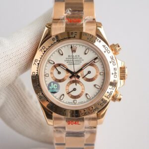 ROLEX Cosmograph Daytona Automatic Mechanical Movement 100m Water Resistance Men's Swiss Watch 40mm White Dial 18ct Everose Gold Case