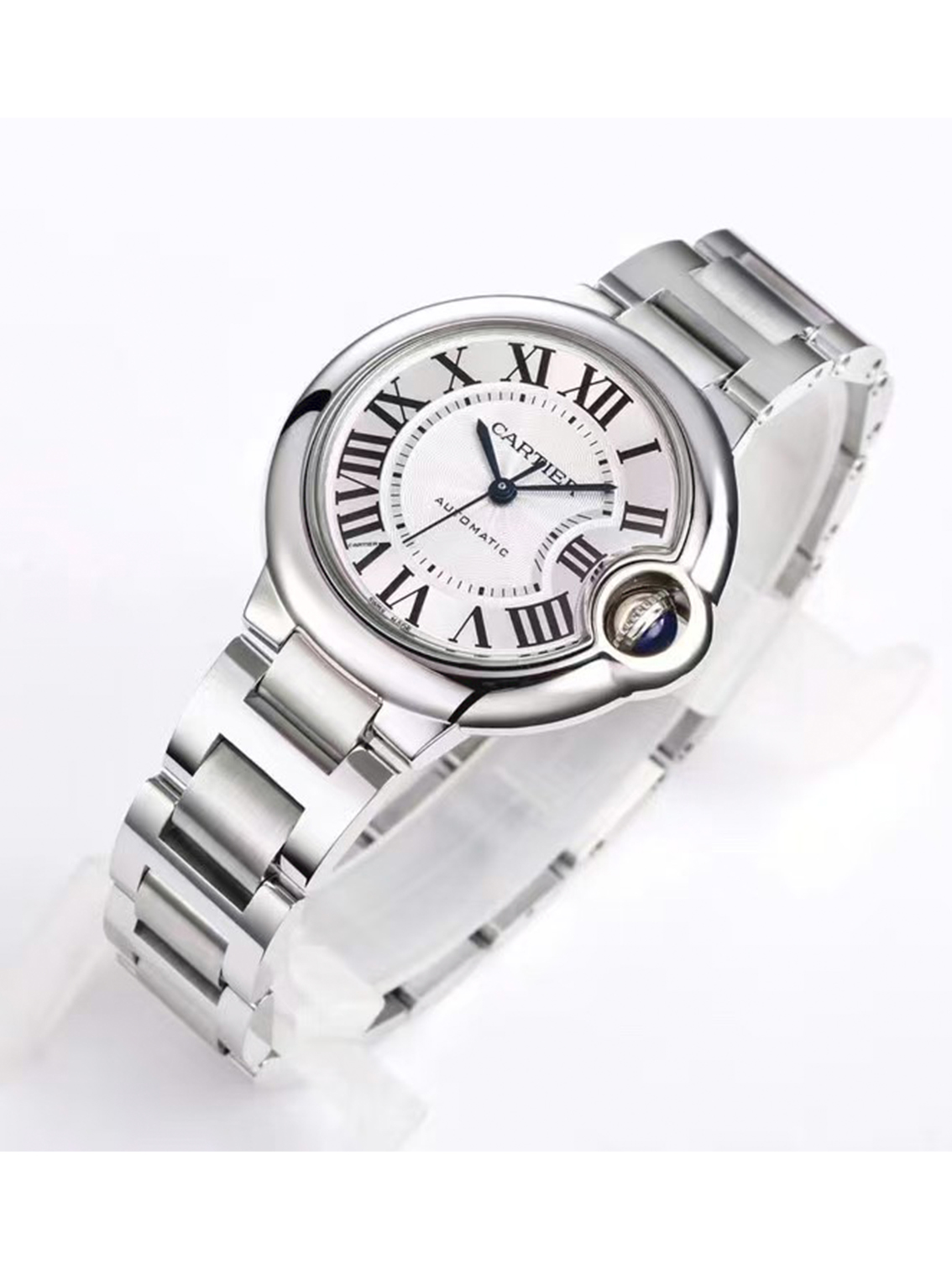 CARTIER Blue Balloon Collection Essential Classic Automatic Mechanical Movement Women's Watch Swiss 33mm Silver Dial Stainless Steel Case and Strap - Image 2