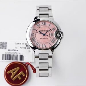 CARTIER Blue Balloon Series Blue Balloon Automatic mechanical movement 30 meters water resistant ladies watch Swiss watch 33mm pink dial stainless steel case stainless steel strap