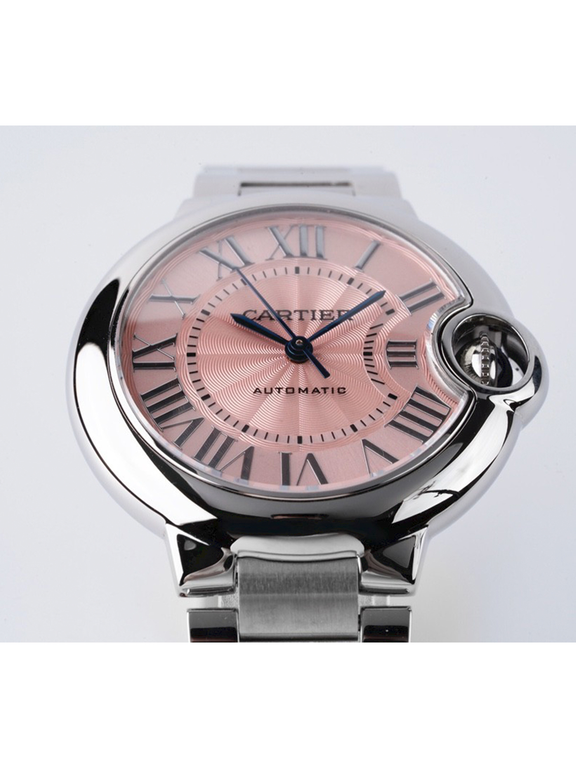 CARTIER Blue Balloon Series Blue Balloon Automatic mechanical movement 30 meters water resistant ladies watch Swiss watch 33mm pink dial stainless steel case stainless steel strap - Image 3
