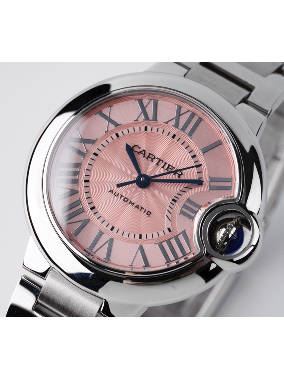 CARTIER Blue Balloon Series Blue Balloon Automatic mechanical movement 30 meters water resistant ladies watch Swiss watch 33mm pink dial stainless steel case stainless steel strap - Image 2