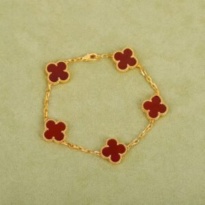 Van Cleef & Arpels Alhambra Four Leaf Lucky Series Simple Four Color 18k Gold Bracelet Women's