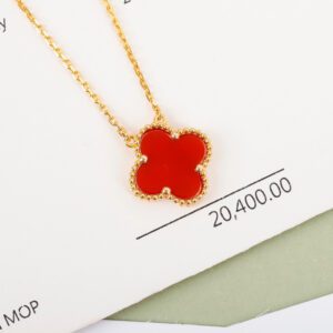 Van Cleef & Arpels Alhambra Four-Leaf Clover Mother-of-Pearl Necklace for Women in Ten Colors