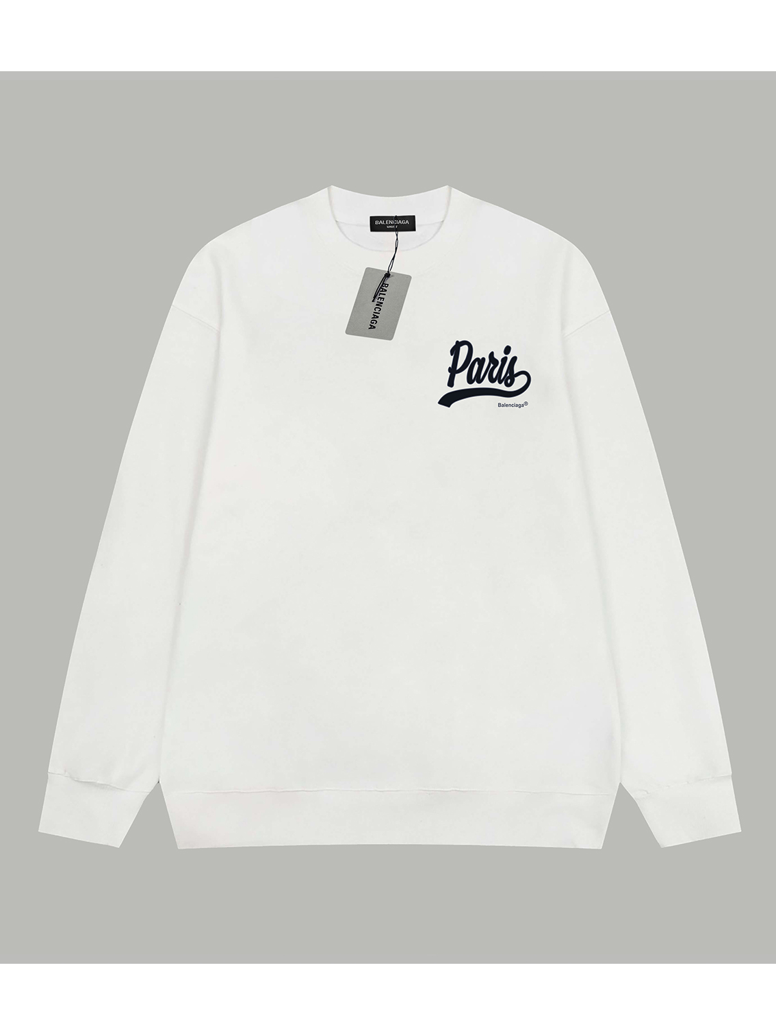 Balenciaga official website same style classic city Paris letter logo printed terry long-sleeved sweatshirt - Image 3