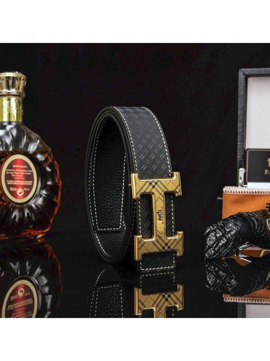 Hermes Men's Double-Sided H-Buckle Belt - Image 6