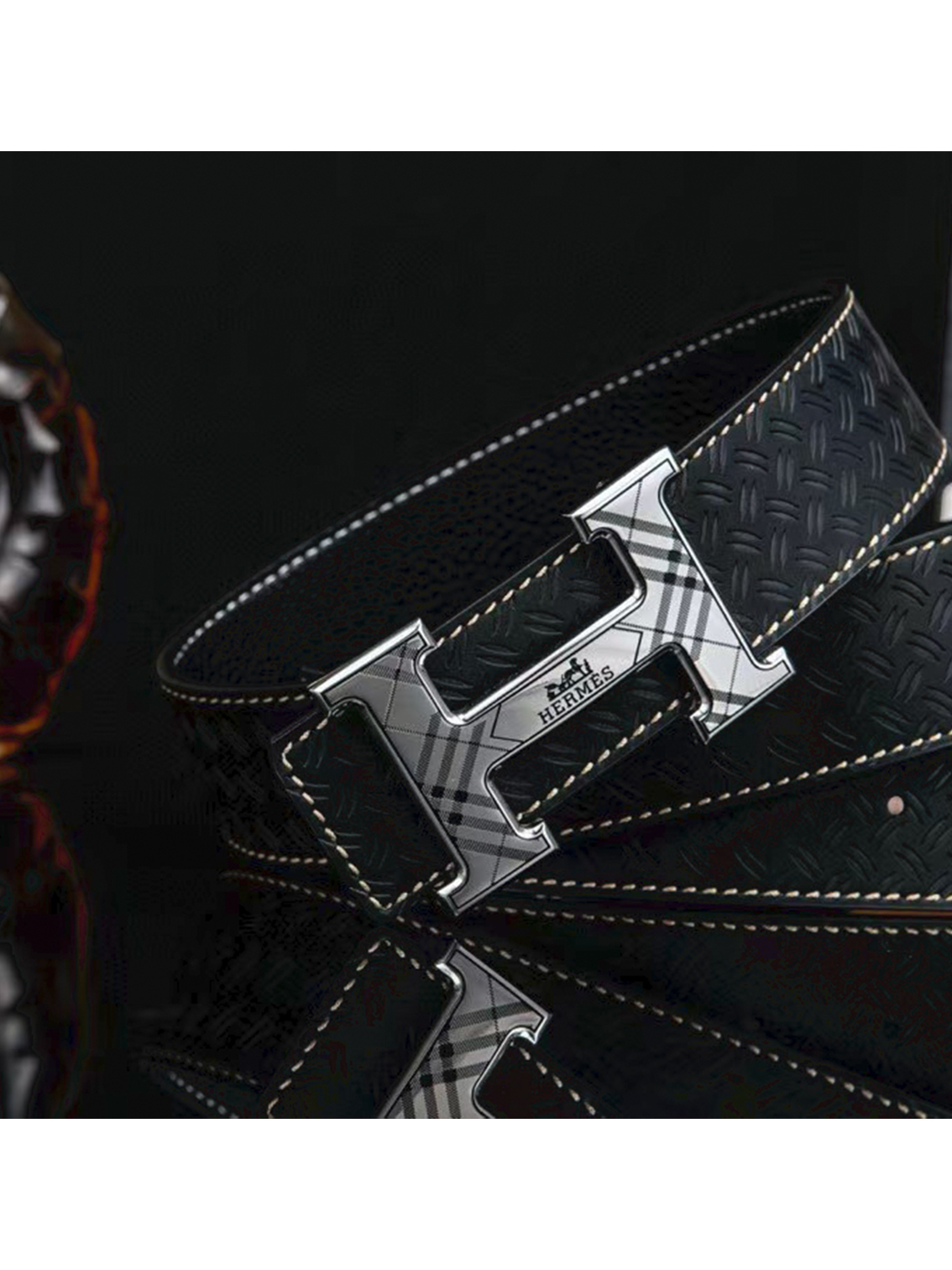 Hermes Men's Double-Sided H-Buckle Belt - Image 4